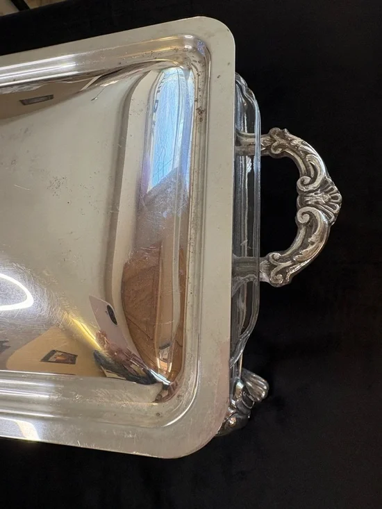 Vintage Silver-Plated Covered Chafing Dish/ Casserole Server - Picture 7 of 15